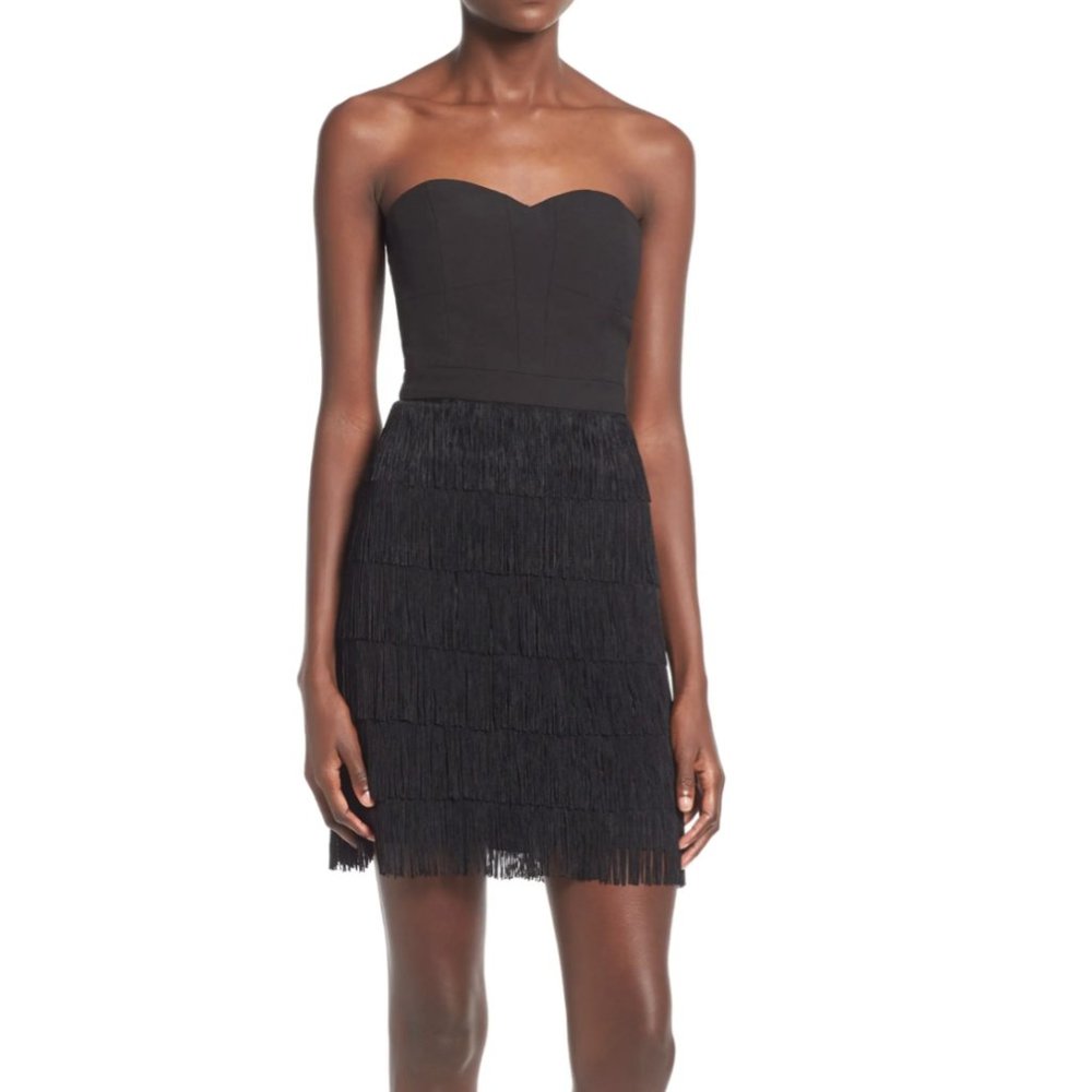 Nordstrom Soloiste Strapless Tube Fringe Dress